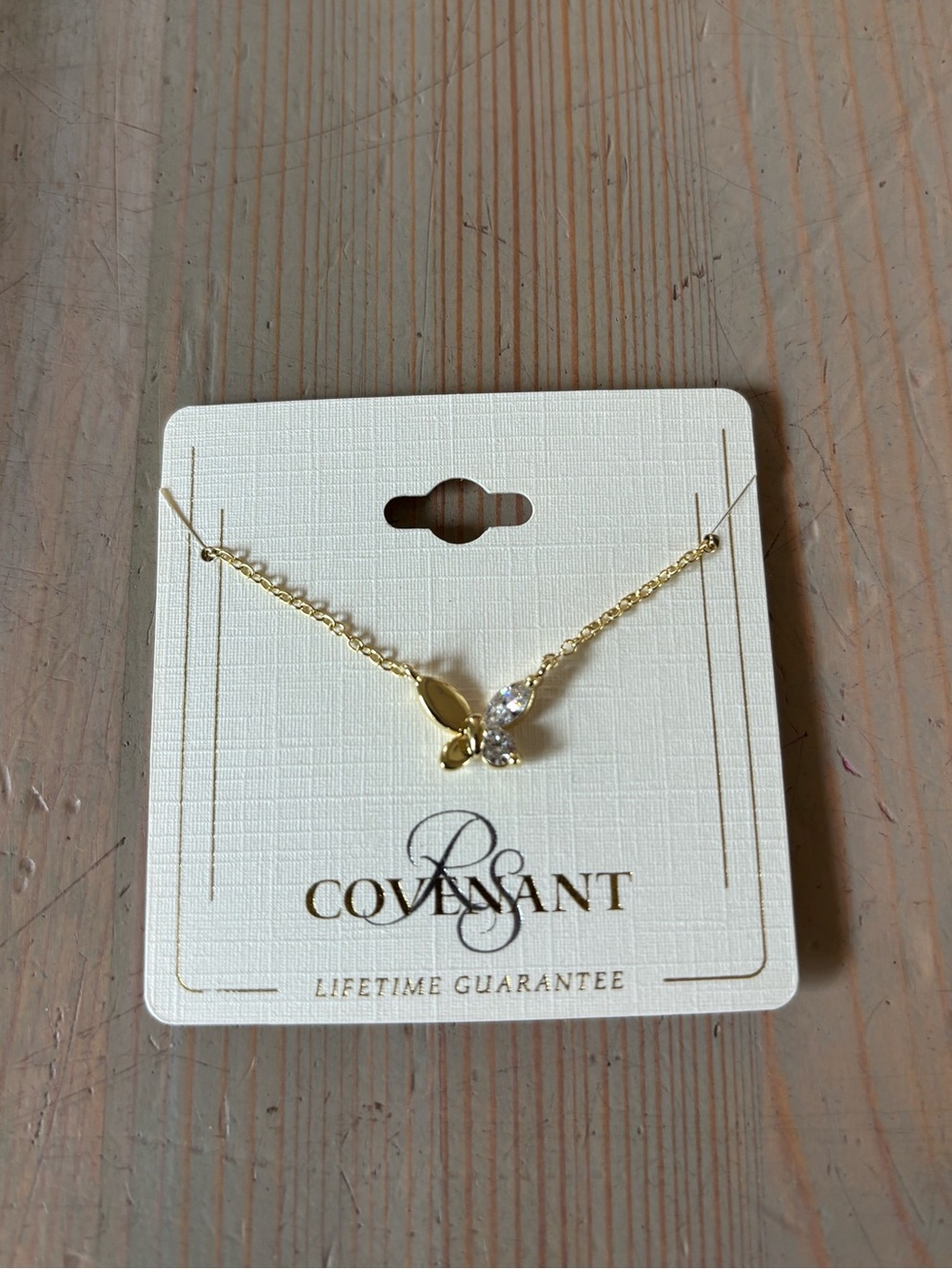 RS Covenant Gold ButterflyPendant Necklace - 16”